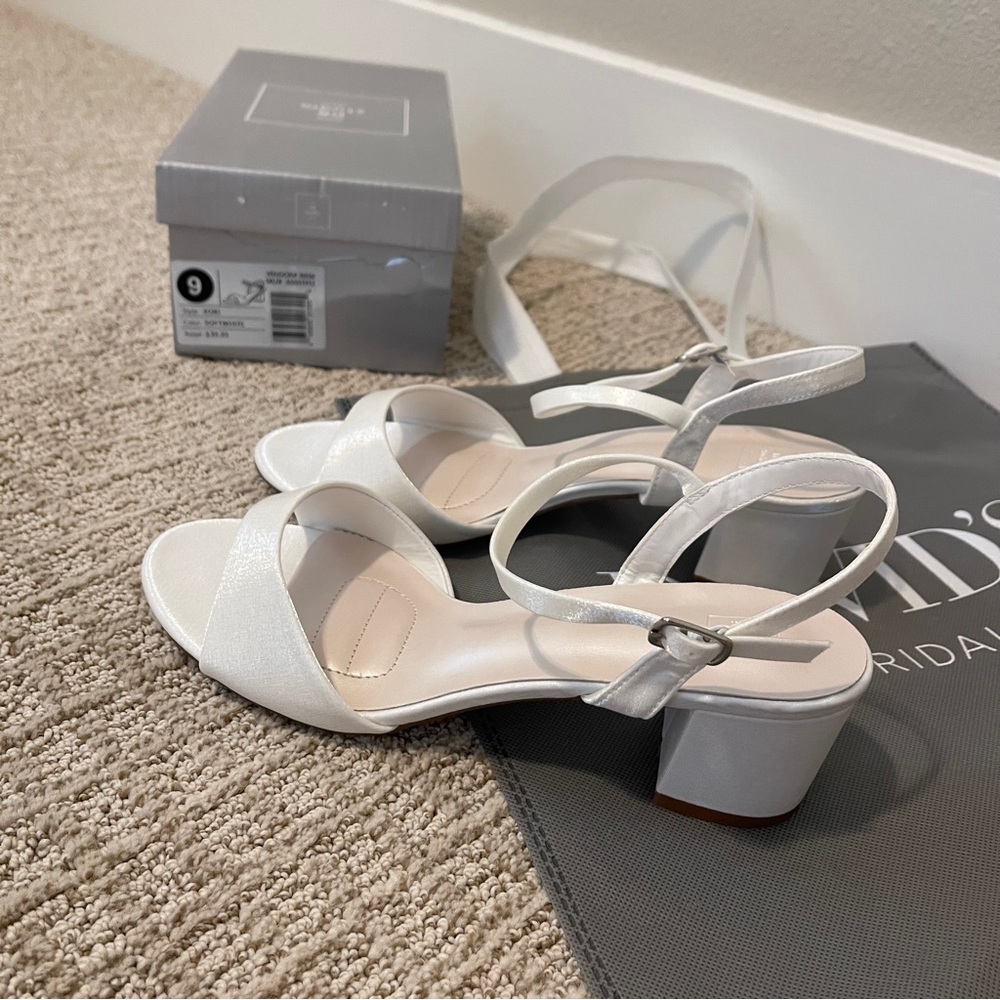 NEW: David’s Bridal White Block Heels